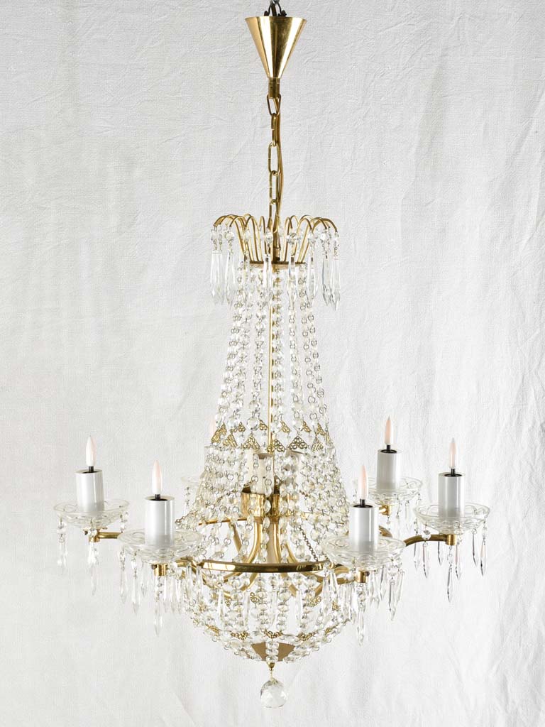 Montgolfier crystal chandelier - 6 lights - 24¾" diameter