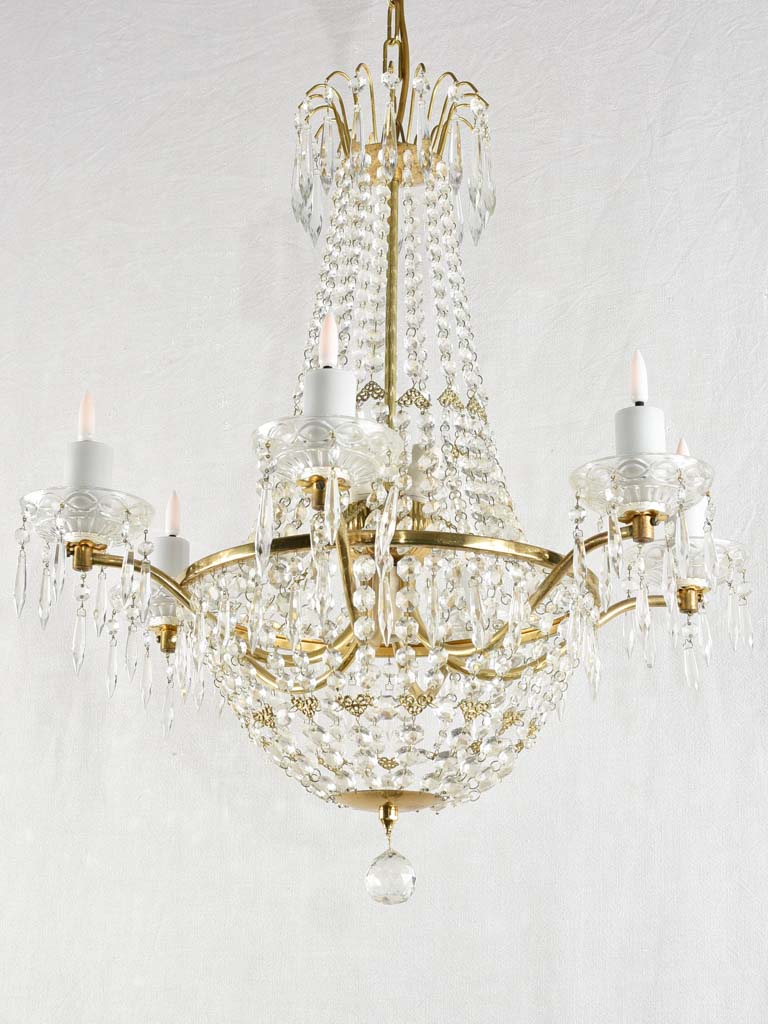 Montgolfier crystal chandelier - 6 lights - 24¾" diameter