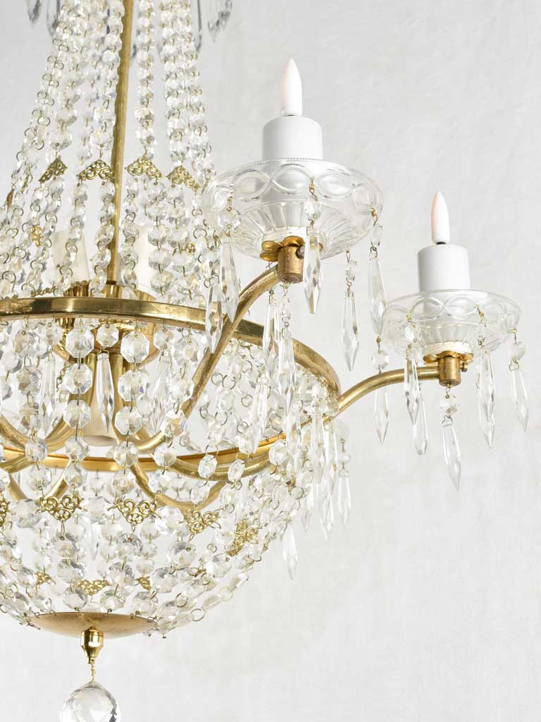 Montgolfier crystal chandelier - 6 lights - 24¾" diameter