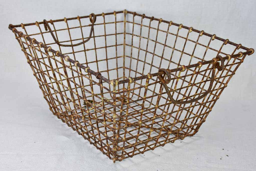 Collection of three antique French oyster baskets 15¼" x 19¾"