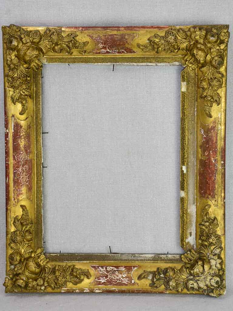 Rustic 19th Century French frame with pretty roses