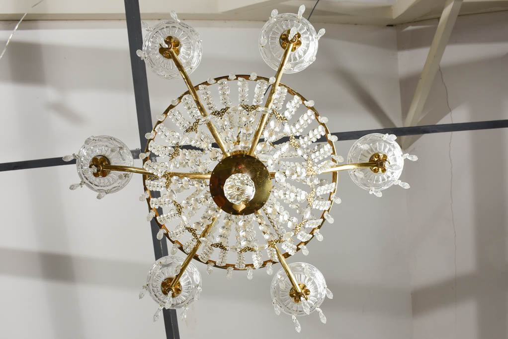 Montgolfier crystal chandelier - 6 lights - 24¾" diameter