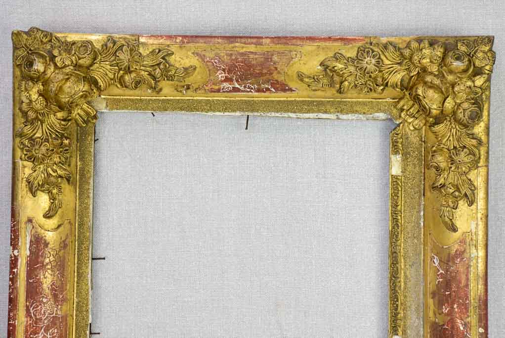 Rustic 19th Century French frame with pretty roses