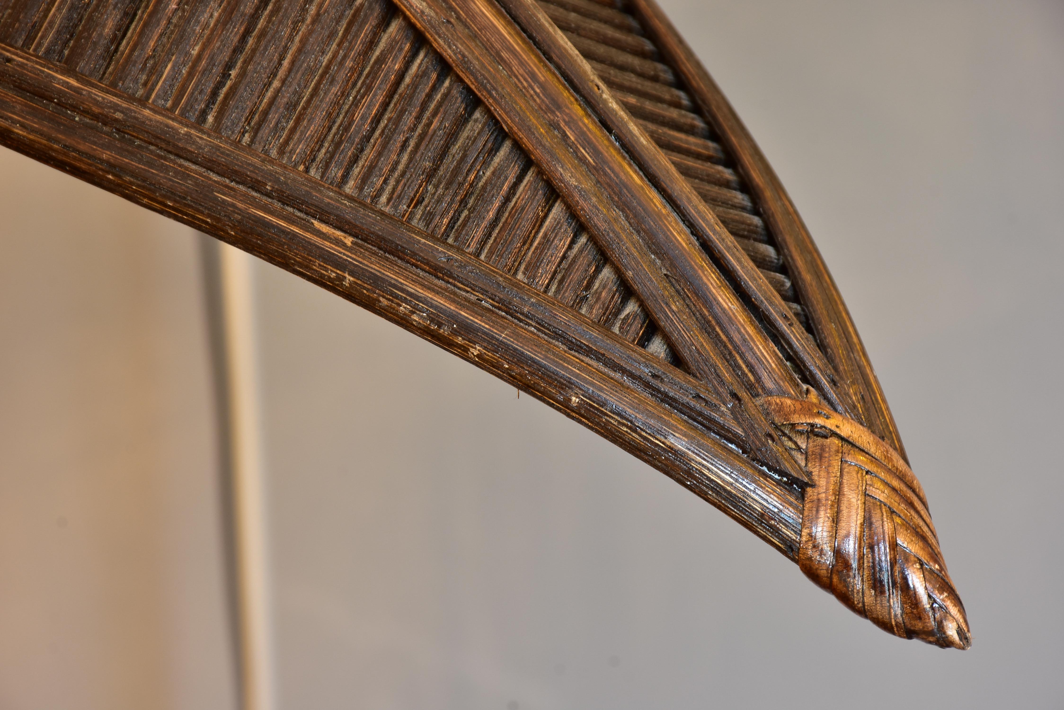 Vintage coconut palm tree lamp in rattan