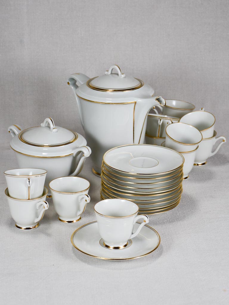 Vintage Limoges coffee sercvice - white and gold