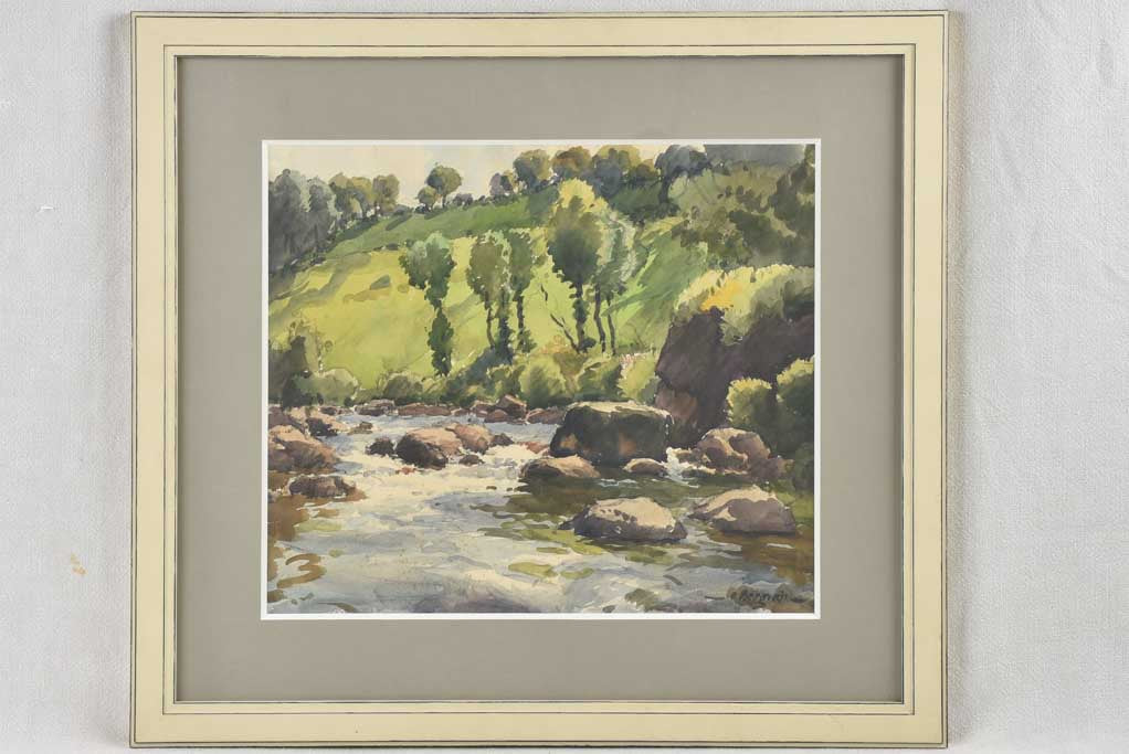 Watercolor landscape Alfred Bergier (1881-1971) - 23¼" x 25¼"