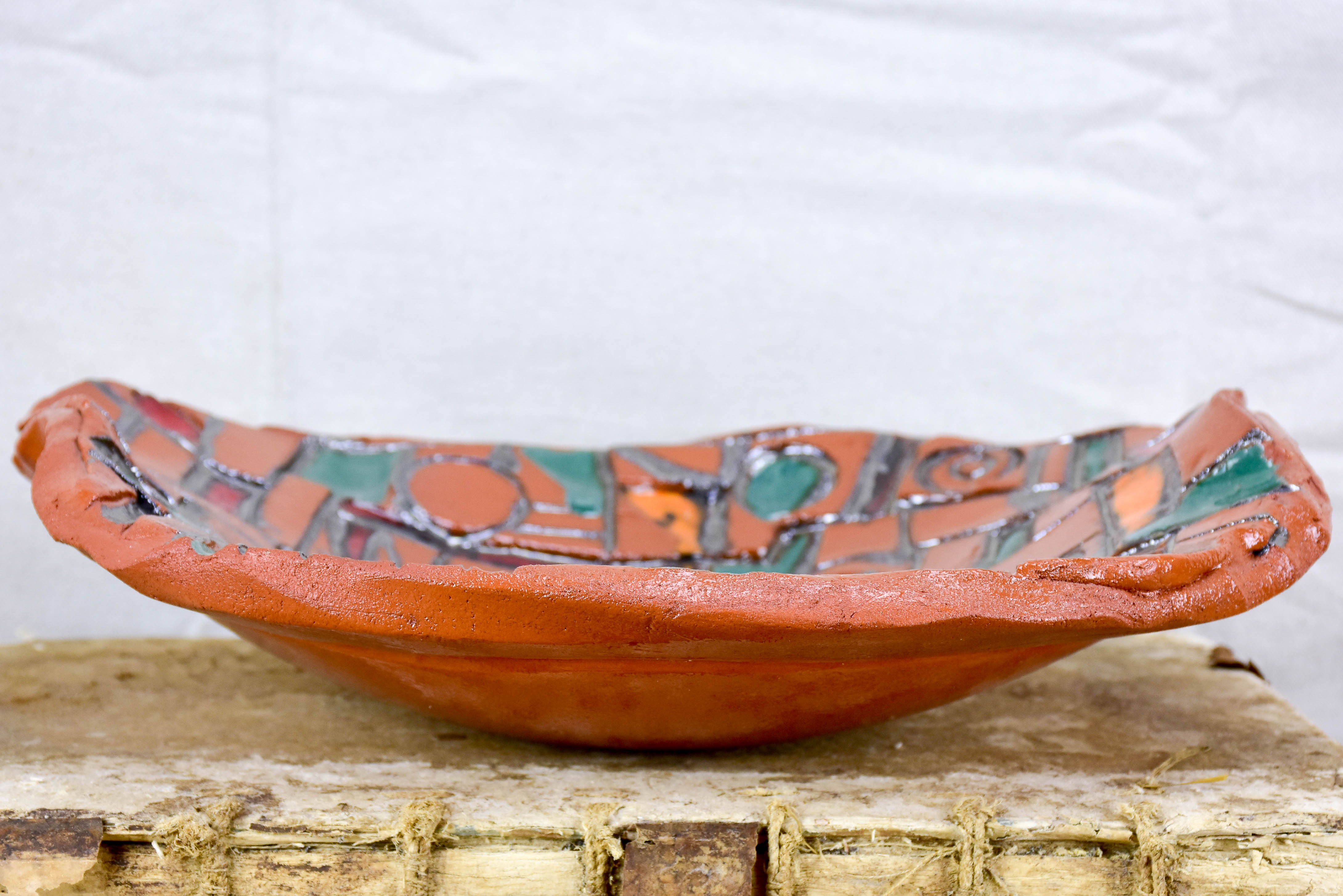 Old French Clay Tile Pattern Bowl