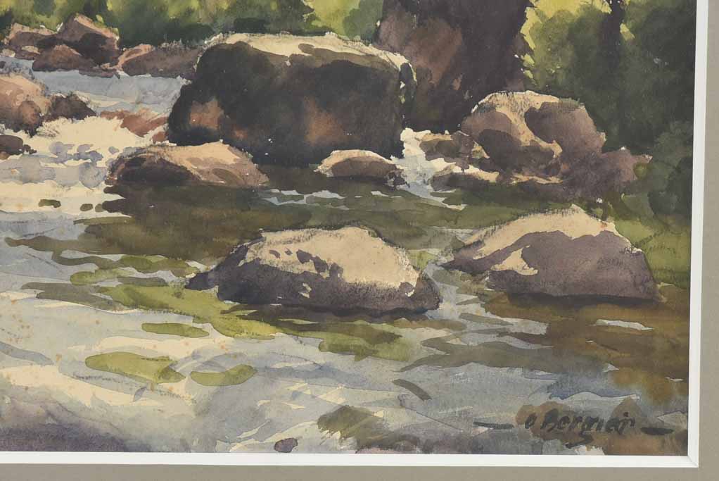 Watercolor landscape Alfred Bergier (1881-1971) - 23¼" x 25¼"