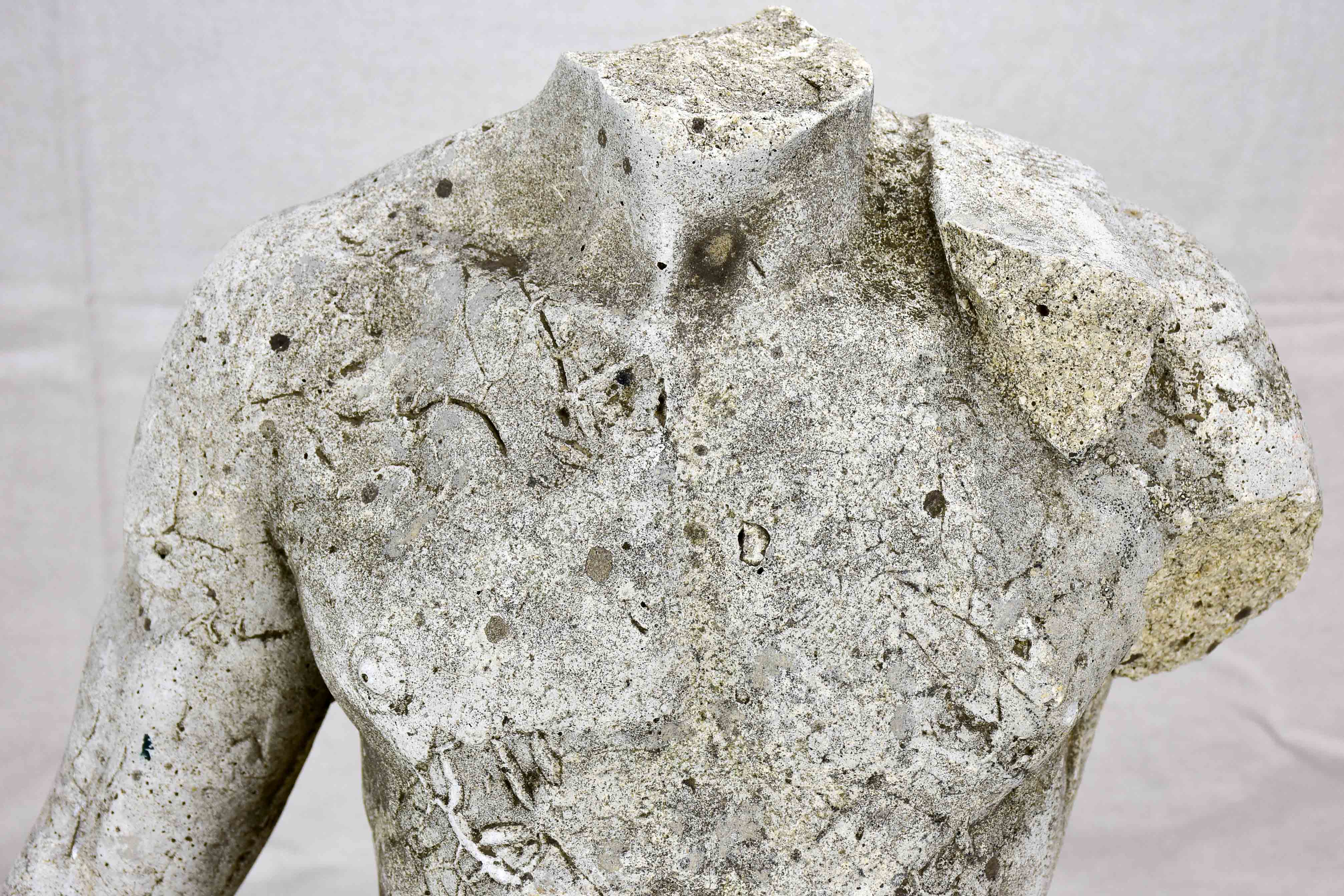 Vintage French male torso mounted on a square base