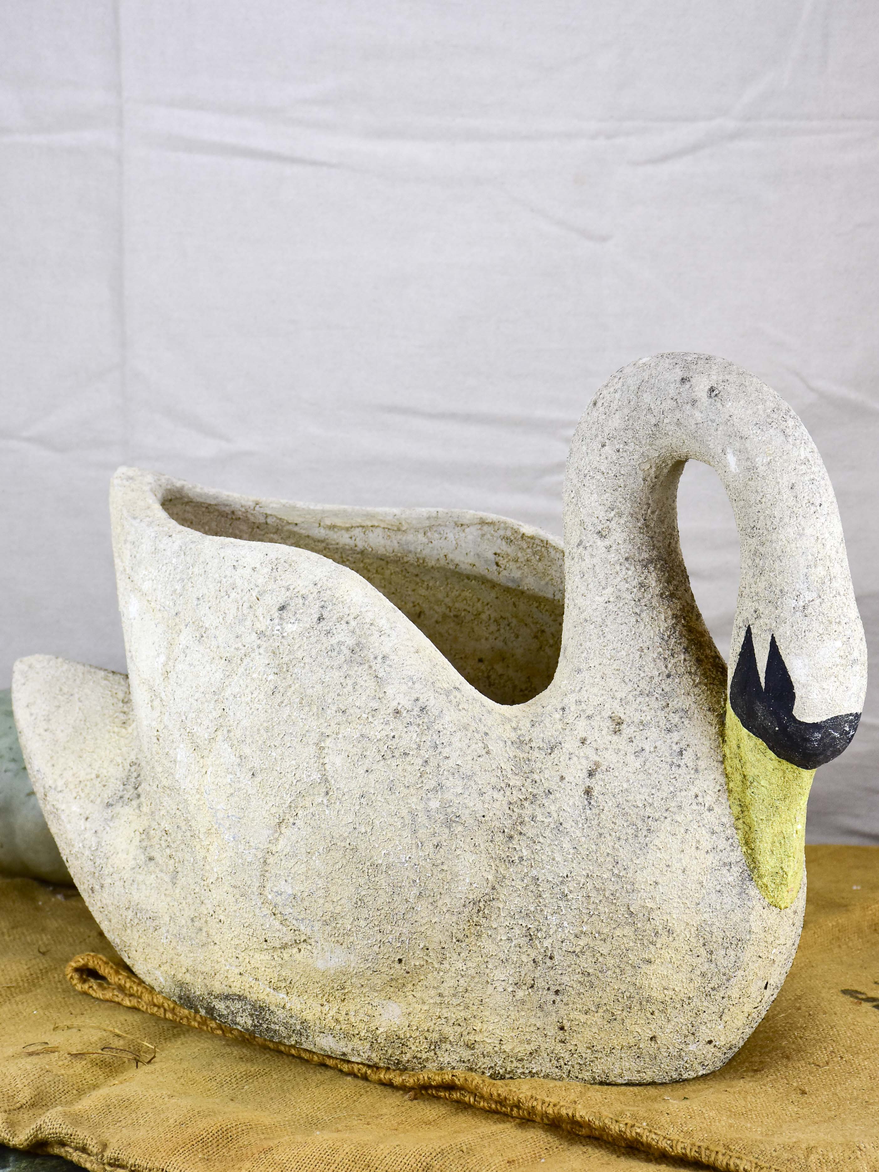 Vintage French swan garden planter