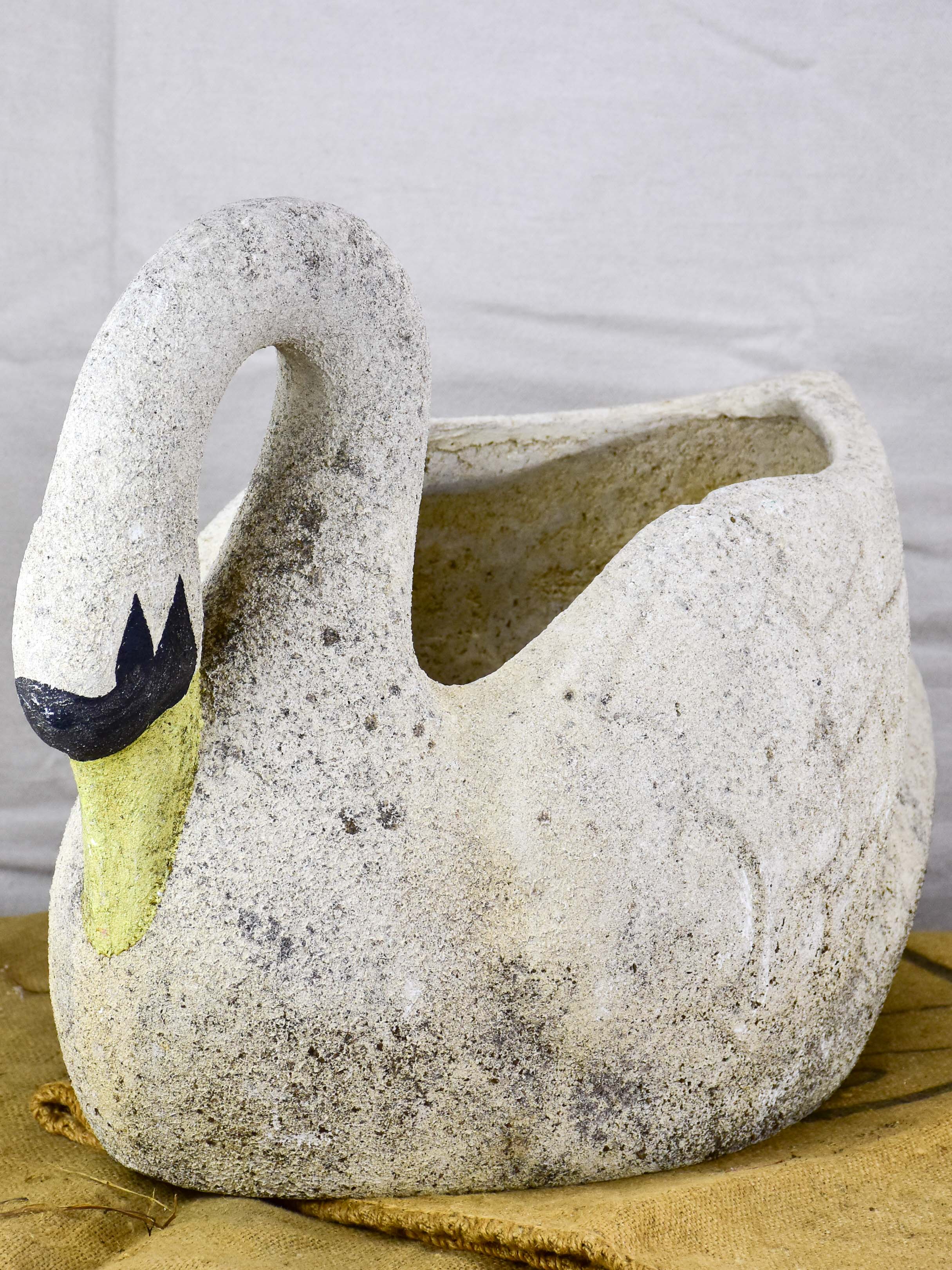 Vintage French swan garden planter