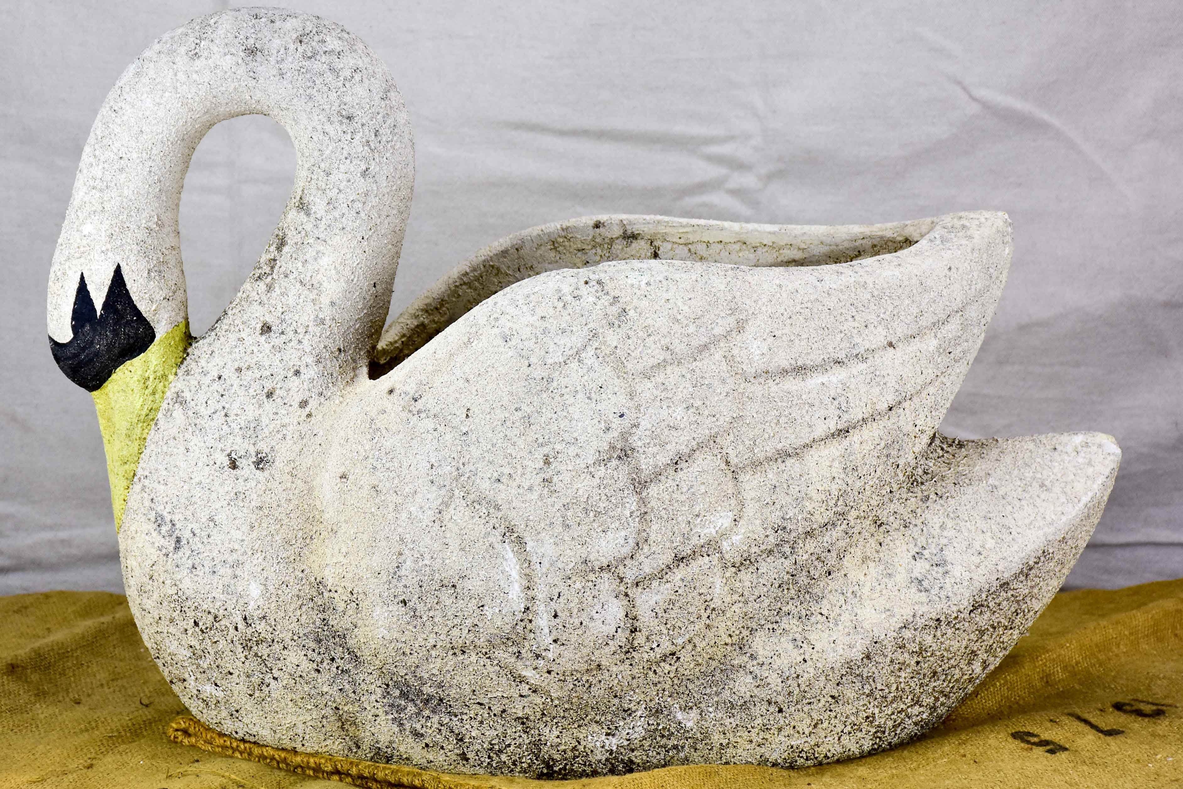 Vintage French swan garden planter