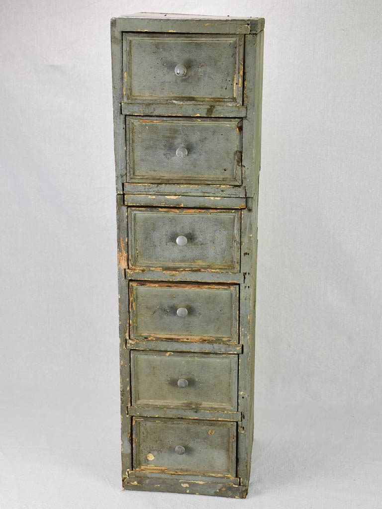 Set of rustic French drawers from a workshop with taupe patina 35¾"