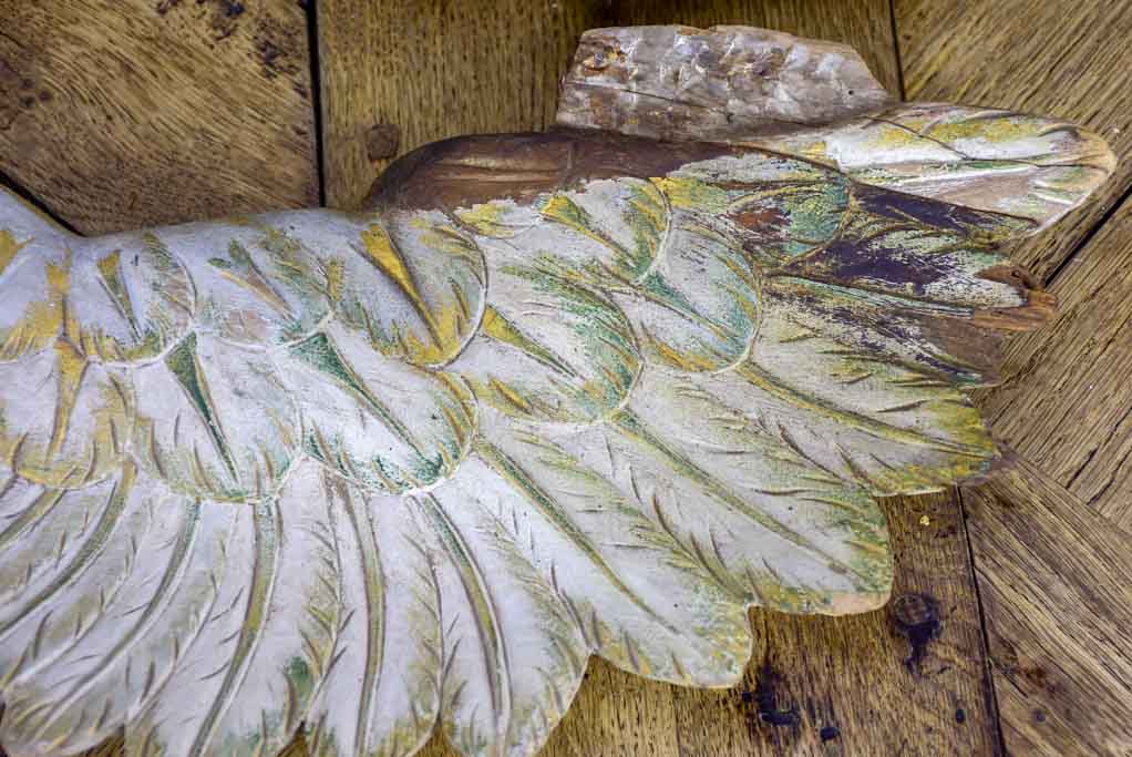 Pair of antique French carved angel wings