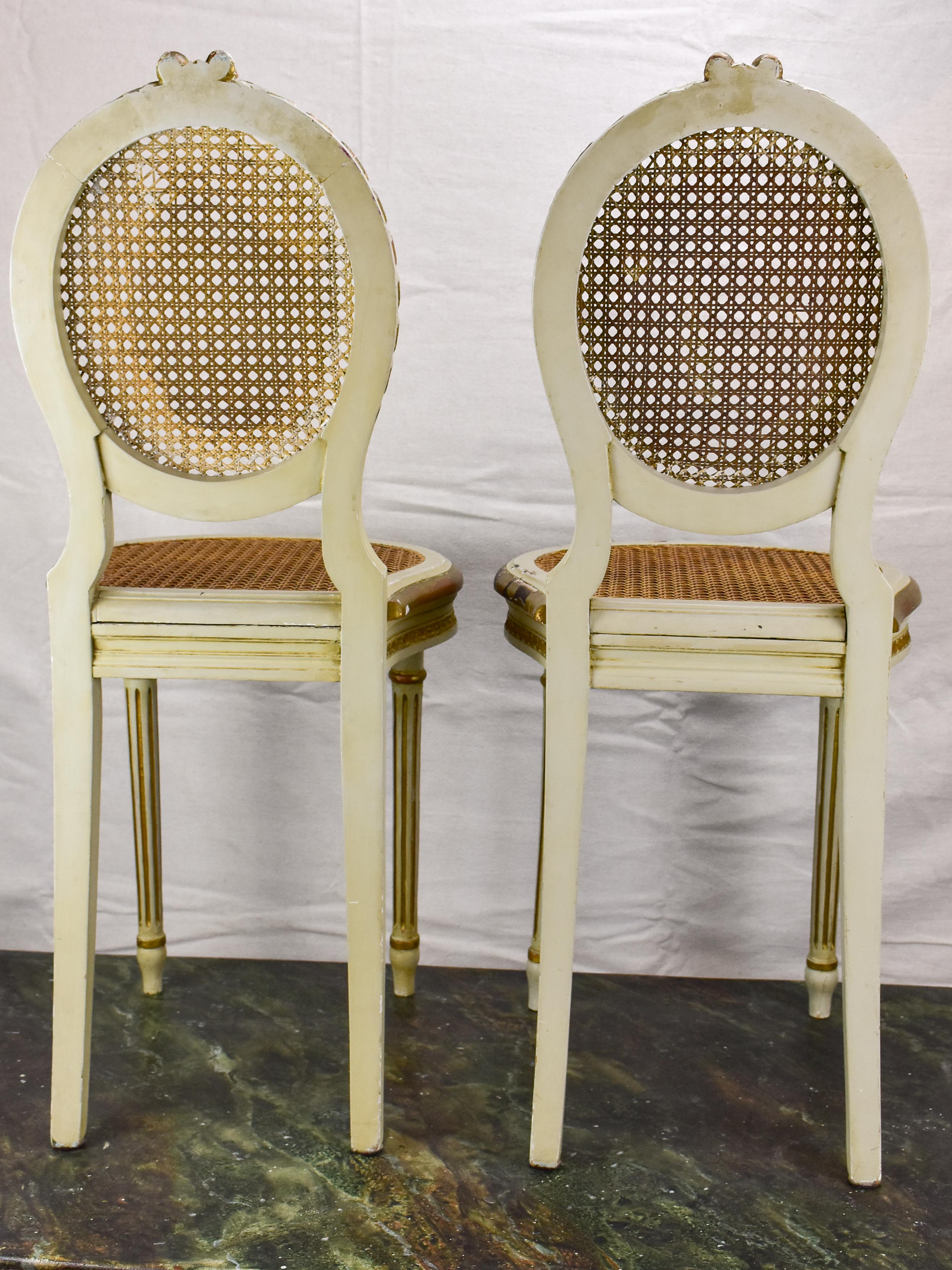 Pair of Louis XVI style Napoleon III chairs