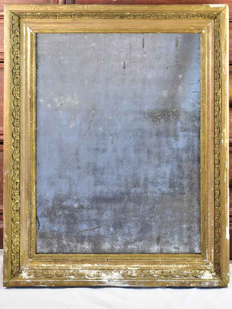 19th-century French rectangular mirror with aged mercury glass 33" x 24¾"