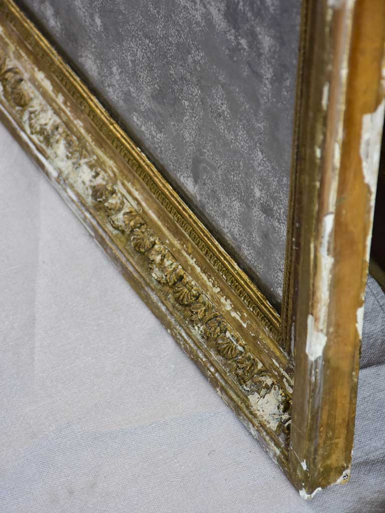 19th-century French rectangular mirror with aged mercury glass 33" x 24¾"