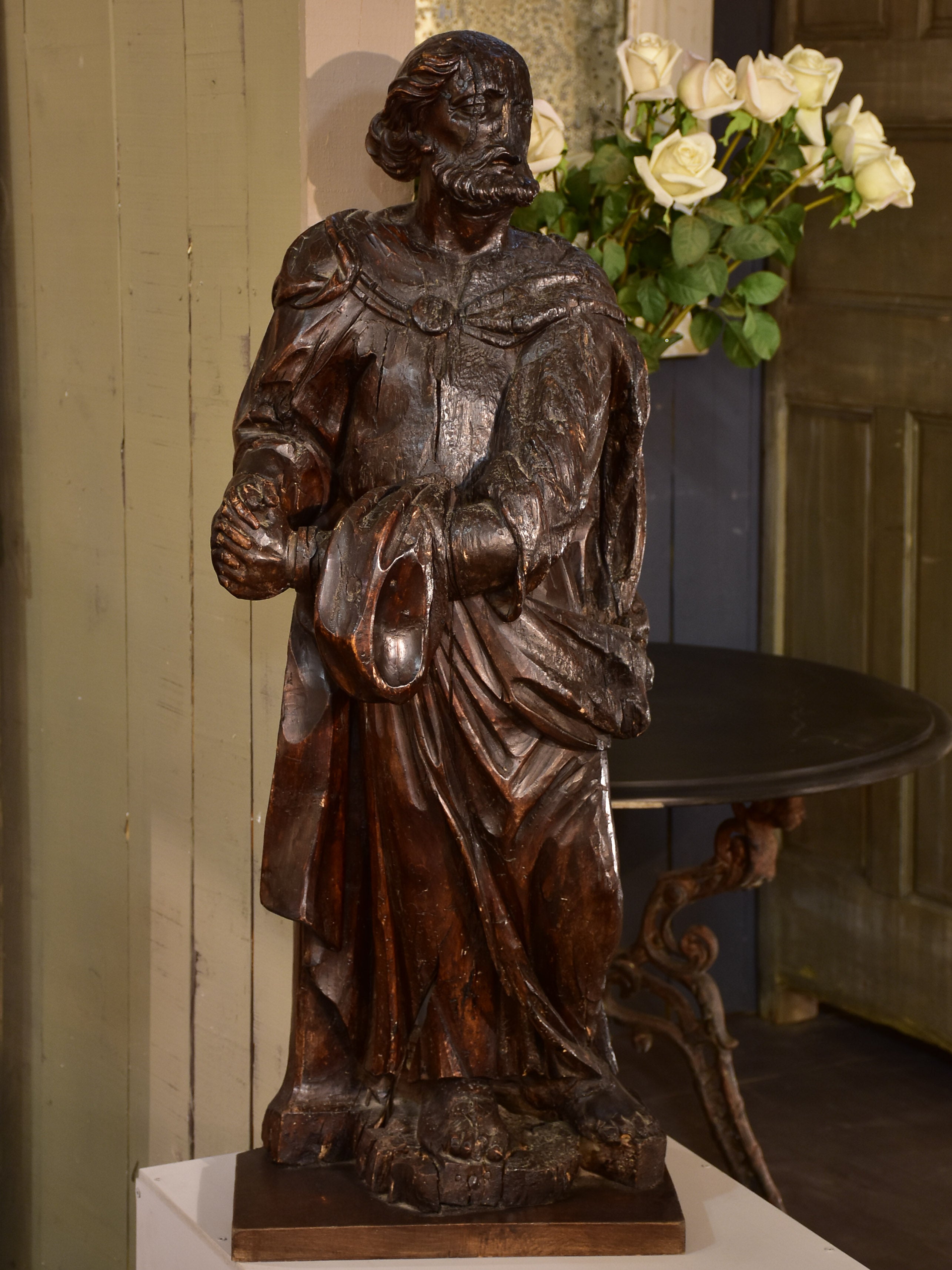 17th century sculpture of Saint Pierre - lime wood