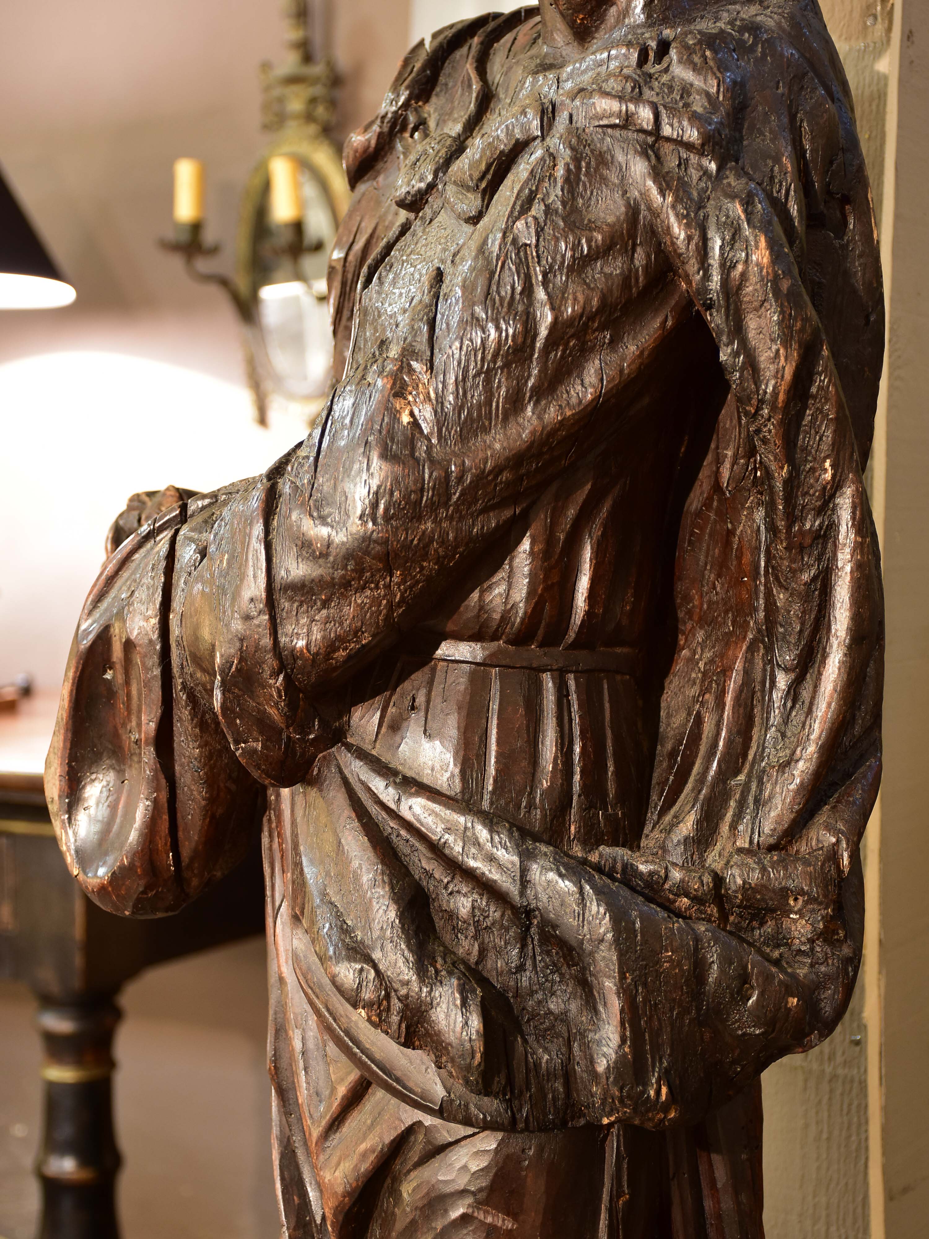 17th century sculpture of Saint Pierre - lime wood