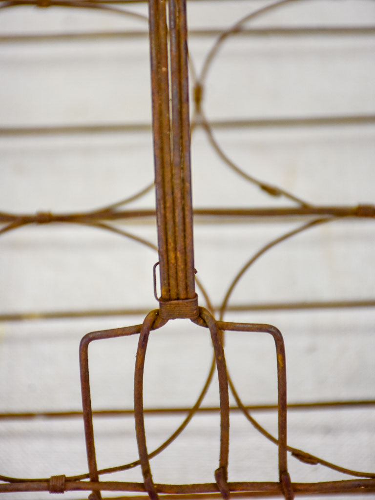 Antique French wire basket - twelve jar capacity