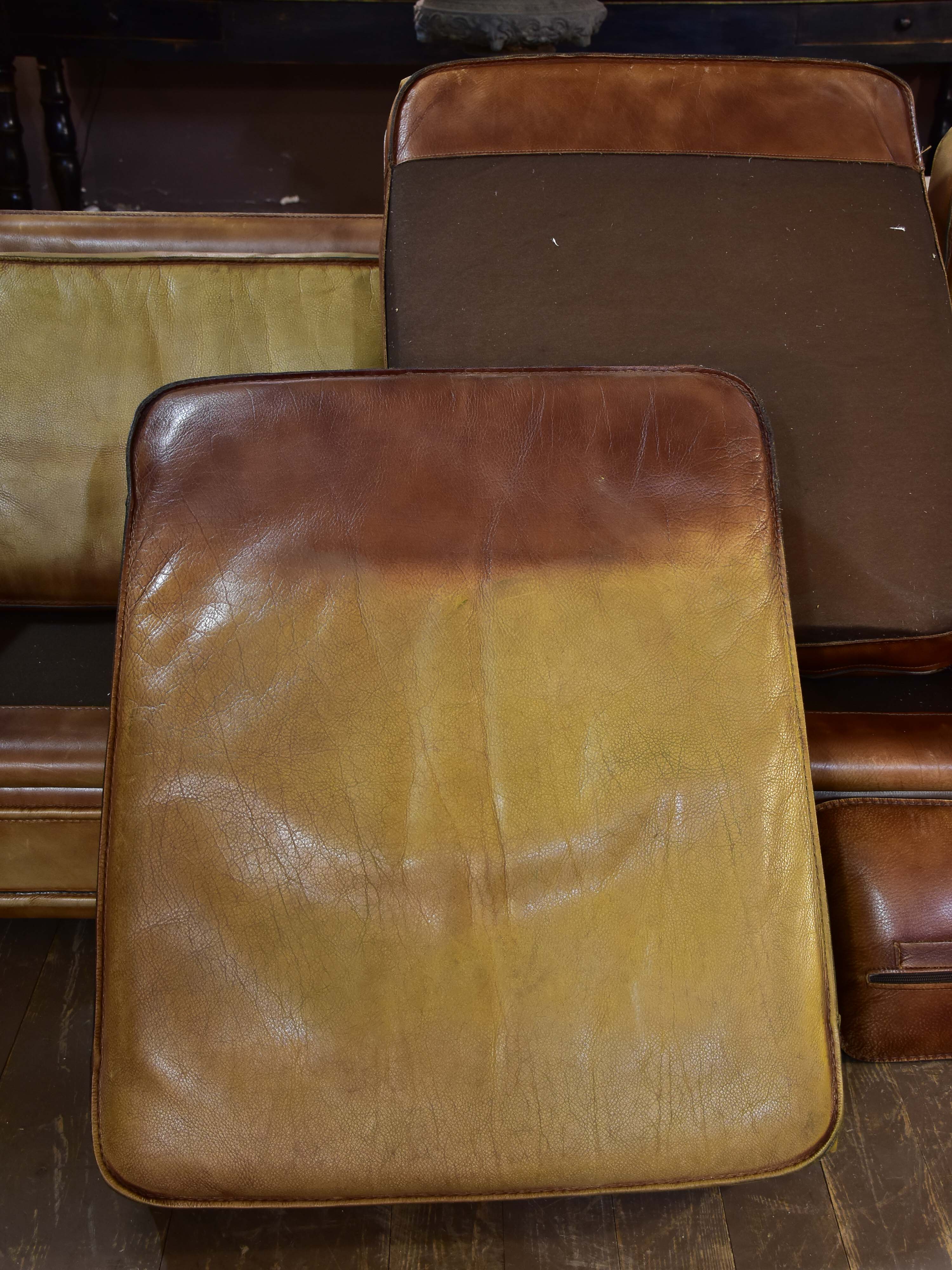 1970's Roche Bobois three seat leather sofa