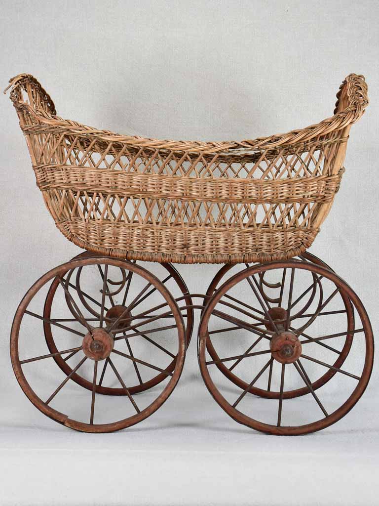 Rustic 19th-century French toy pram