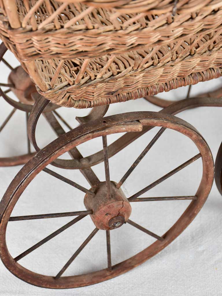 Old-fashioned iron-wheeled French pram