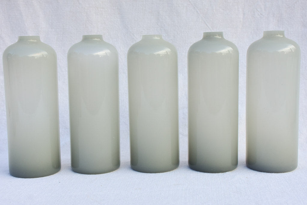 Collection of 10 Murano glass vases - opaque pale gray