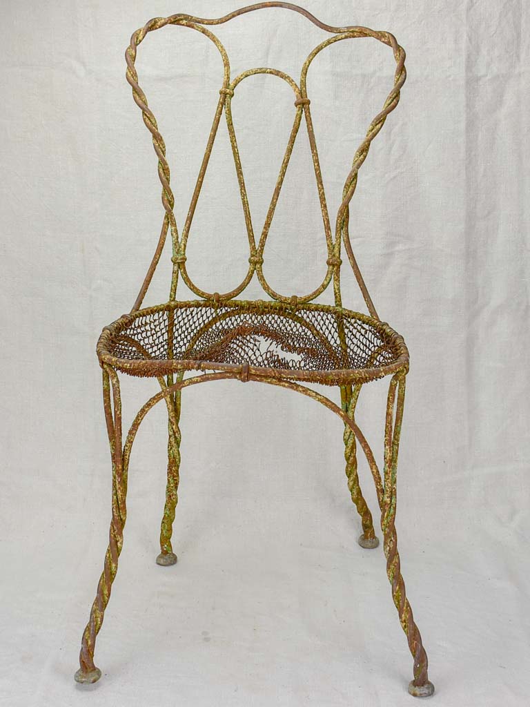 Very rustic 19th Century French garden chair - wrought iron