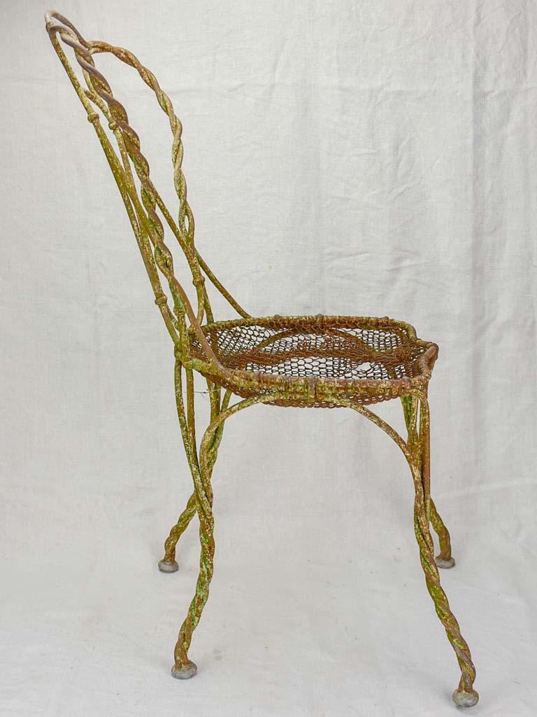 Very rustic 19th Century French garden chair - wrought iron