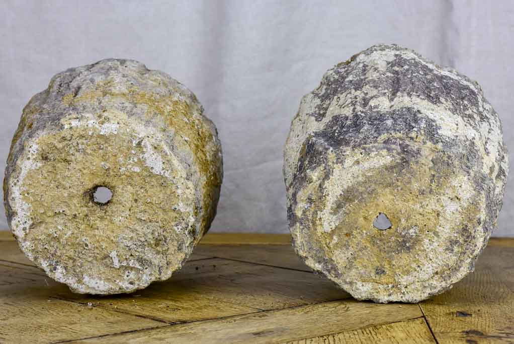 Pair of small faux bois flower pots - 1930's