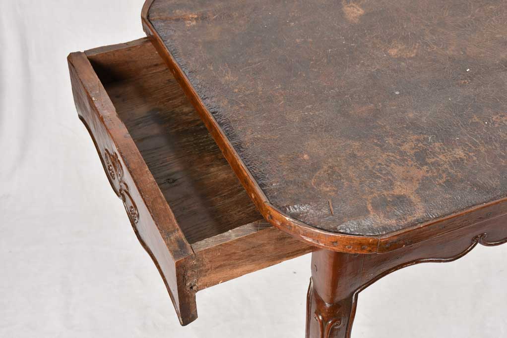 18th century Louis XV Desk - birchwood w/ leather top 42½"