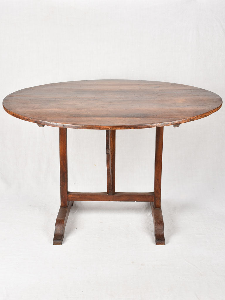 19th-Century Oval Winemaker's Folding Table 43¼" x 49¼"