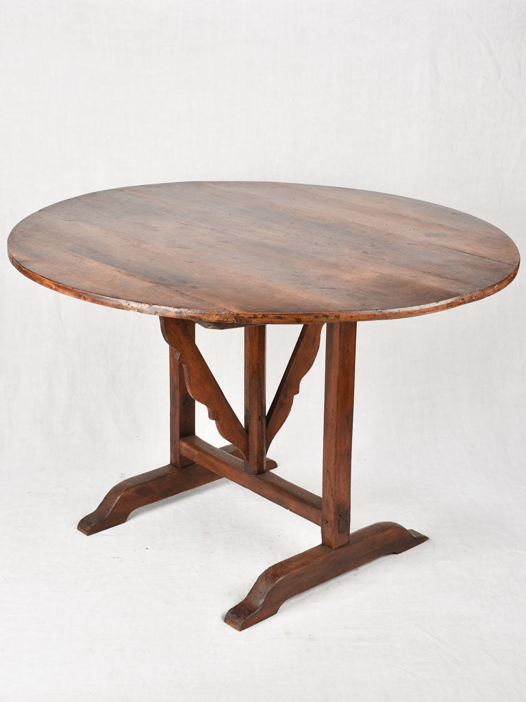 19th-Century Oval Winemaker's Folding Table 43¼" x 49¼"