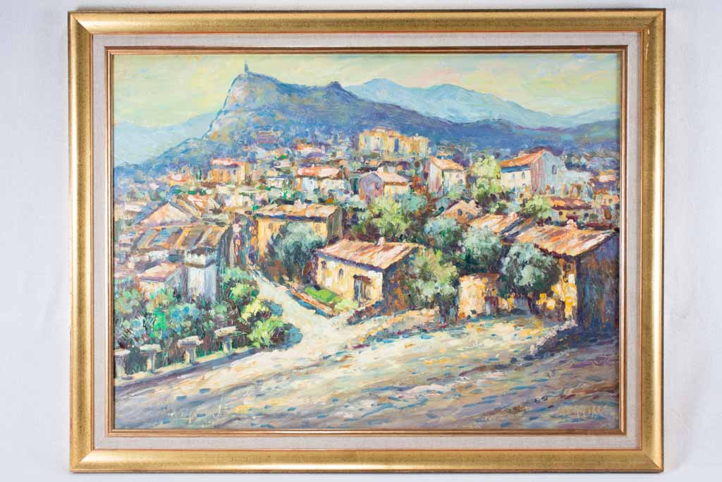 Aurons village de Provence D. Allemand (1906- ?) oil on board 25¼" x 32¼"