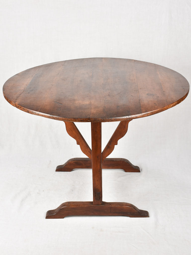 19th-Century Oval Winemaker's Folding Table 43¼" x 49¼"