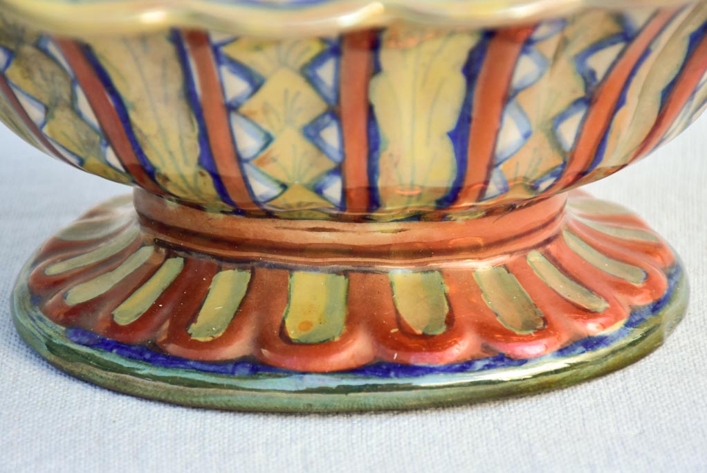 Mid-century Italian Gualdo Tadino oval ceramic bowl