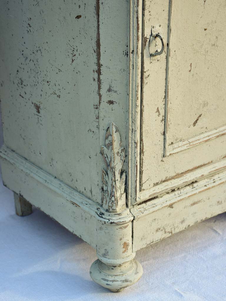 Pair of early 20th century Italian night stands with gray patina and black marble