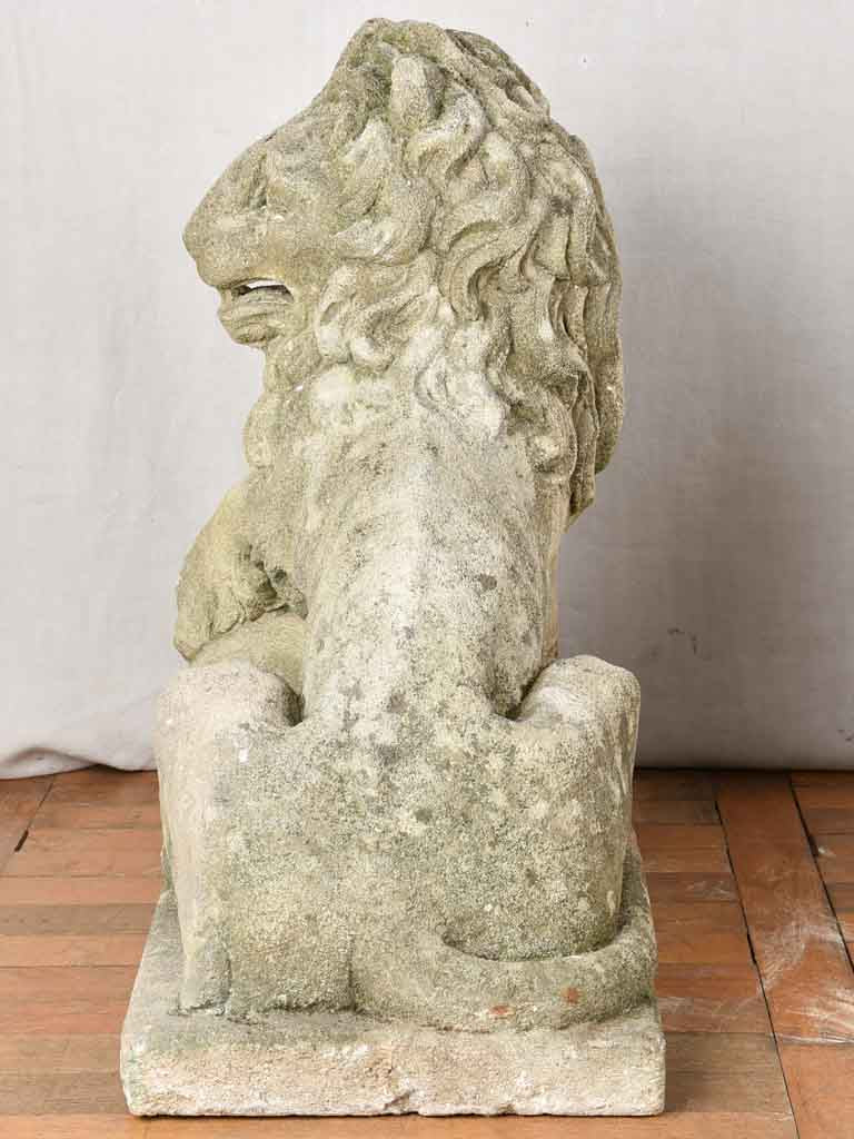 Pair of mid 19th-century French garden lions 30"