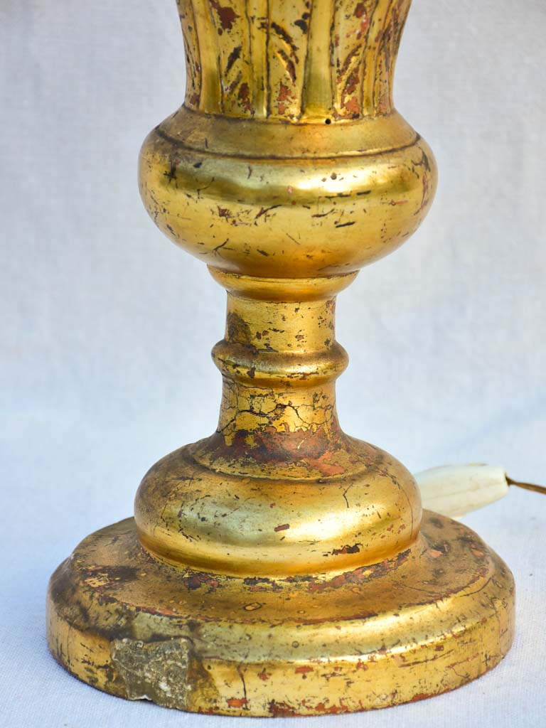 Empire style gilded Church candlestick lamp