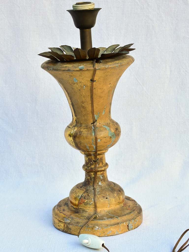 Empire style gilded Church candlestick lamp