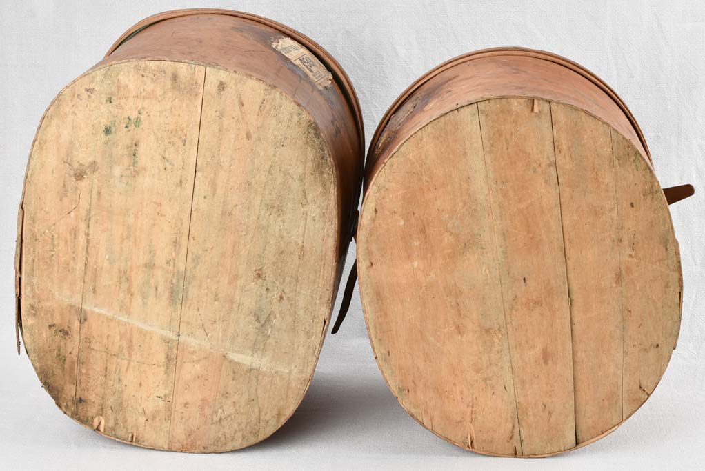 2 antique French hat boxes