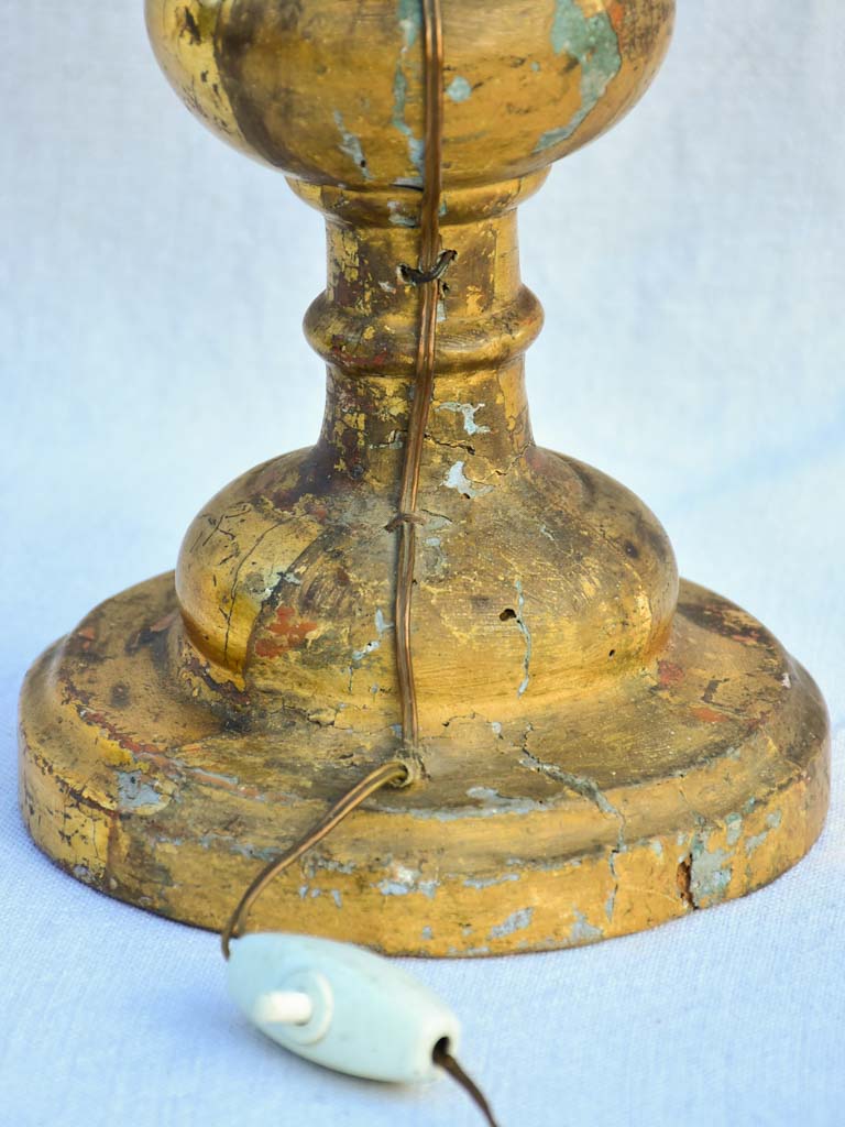 Empire style gilded Church candlestick lamp