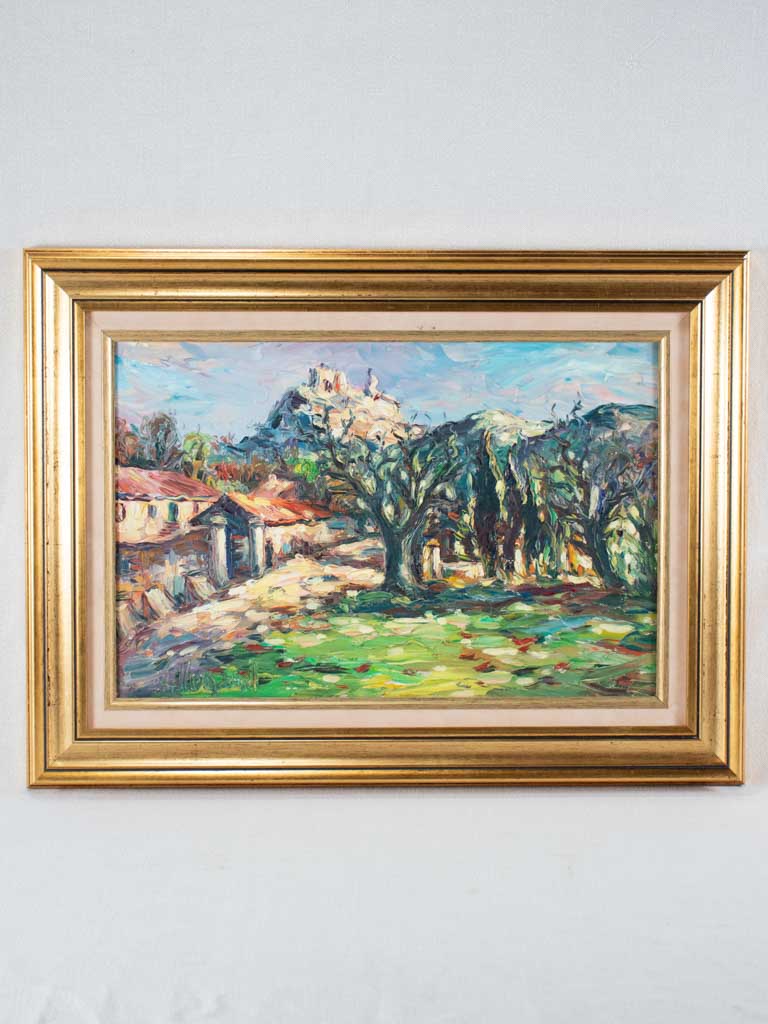 Olive grove with a perched village D. Allemand (1906- ?) oil on card 18½" x 24½"