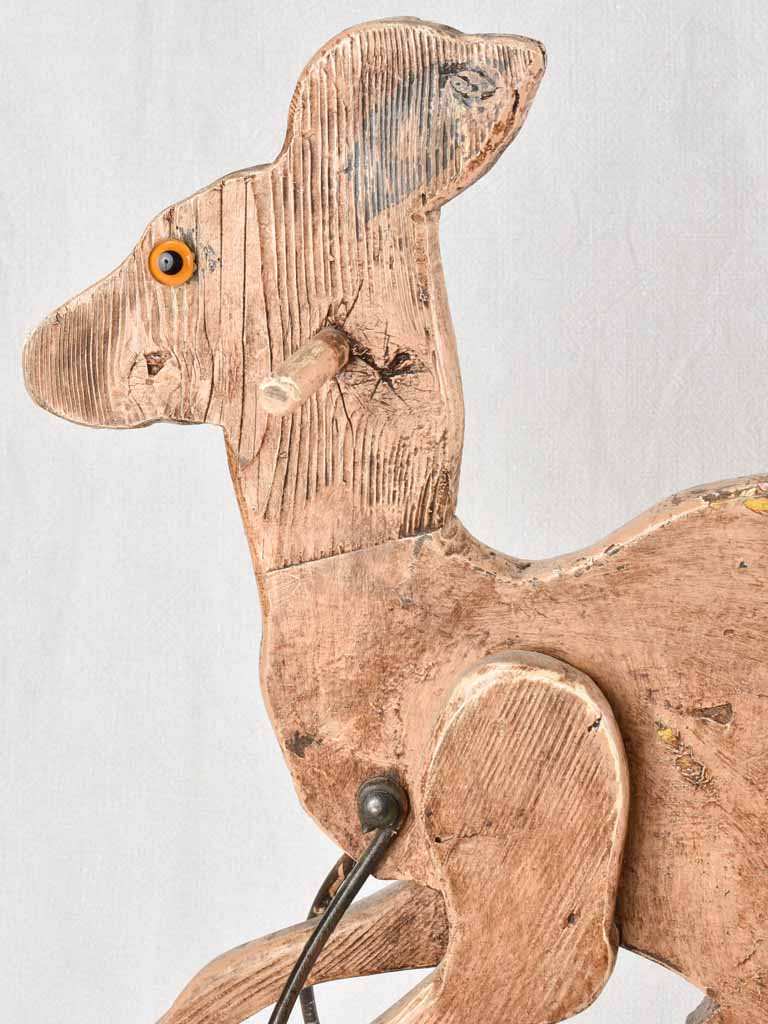 Vintage mechanical kangaroo toy - wooden