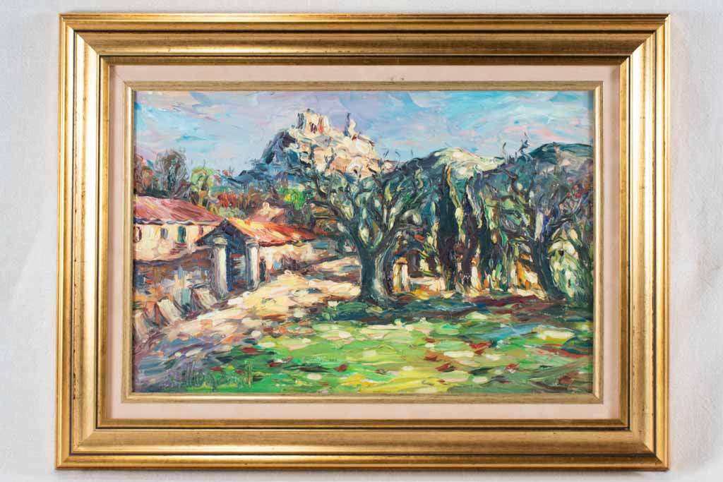 Olive grove with a perched village D. Allemand (1906- ?) oil on card 18½" x 24½"