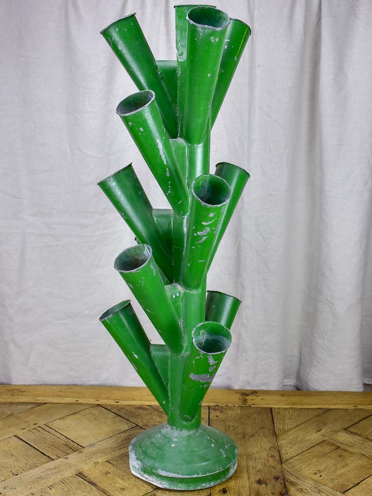 Large florist multi-vase display - zinc with green finish