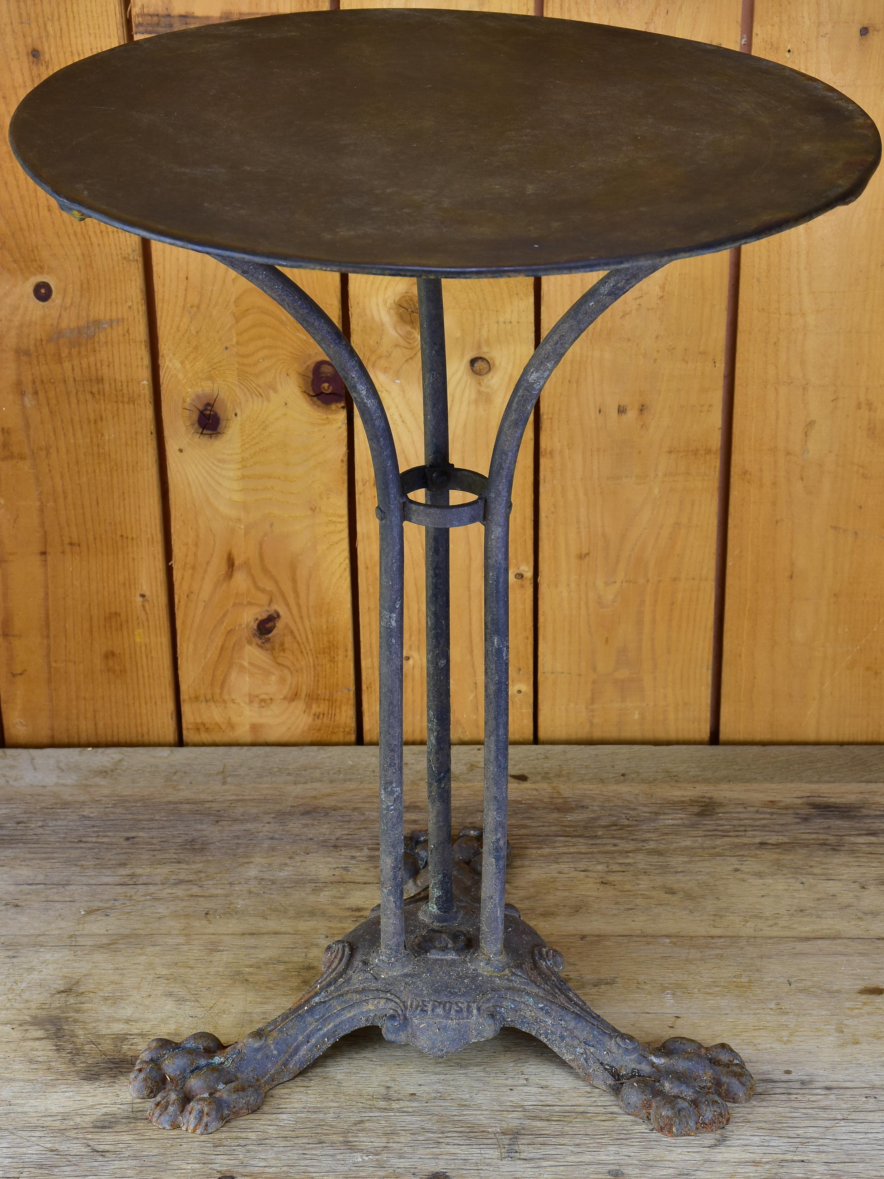 Small antique French garden table - round