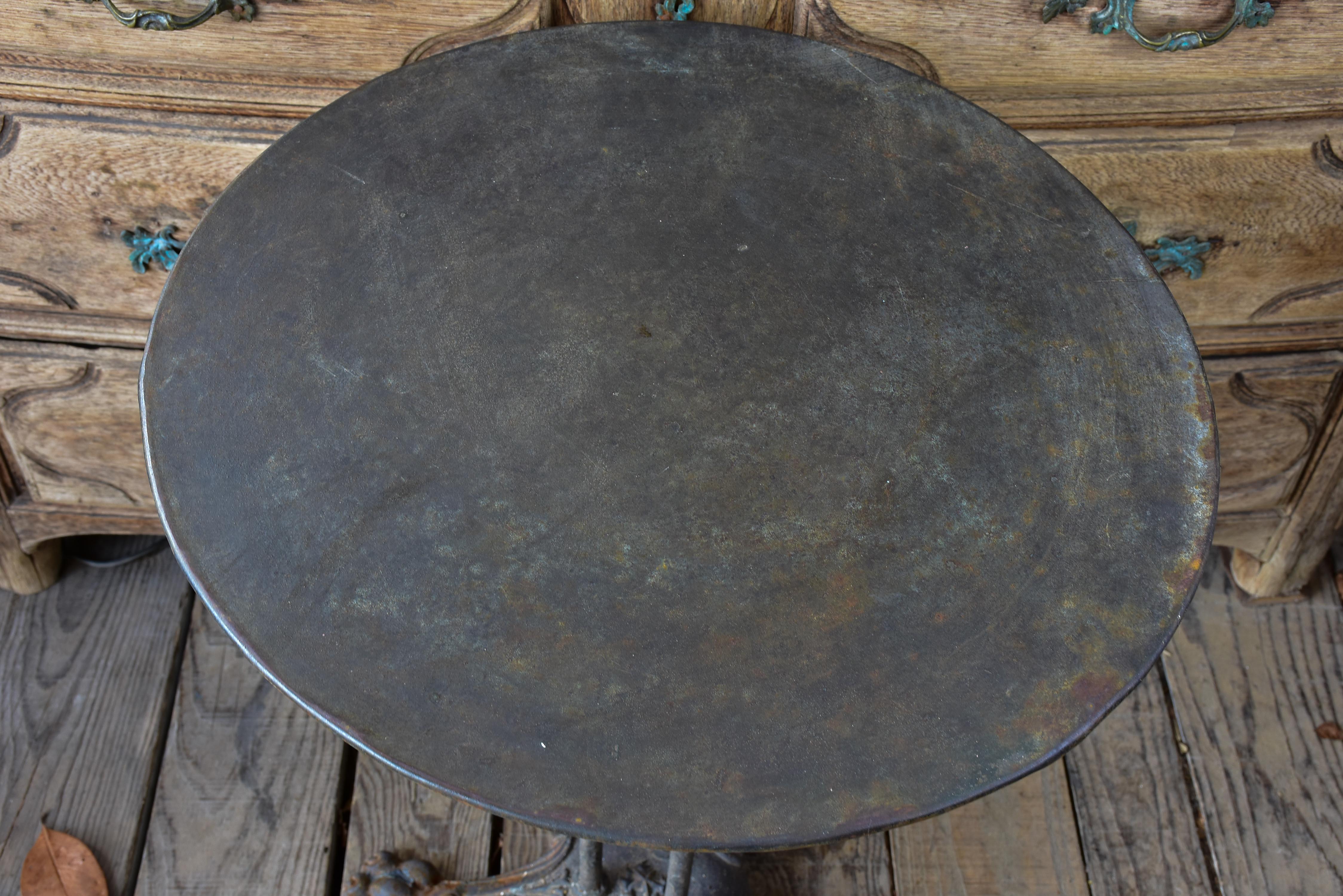 Small antique French garden table - round