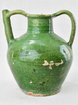 19th century cruche orjol - water flagon with green glaze